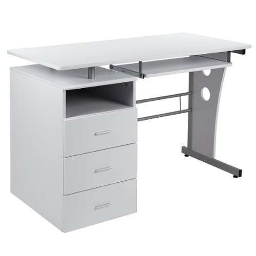 Flash Furniture - Joshua Rectangle Contemporary Laminate Home Office Desk - White