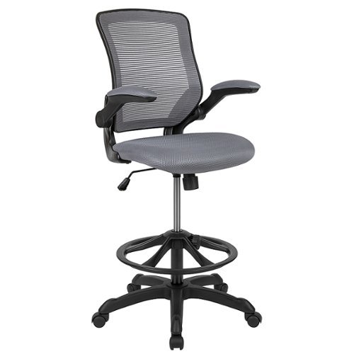 Flash Furniture - Kale Contemporary Mesh Drafting Stool - Dark Gray