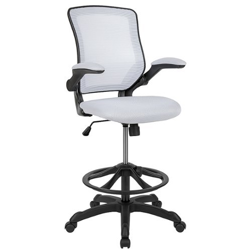 Flash Furniture - Kale Contemporary Mesh Drafting Stool - White