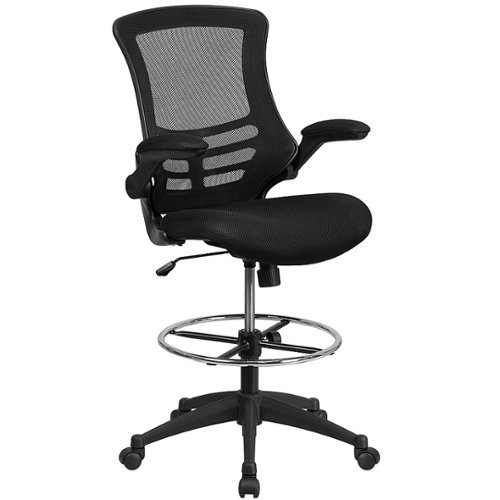 Flash Furniture - Kelista Contemporary Mesh Drafting Stool - Black