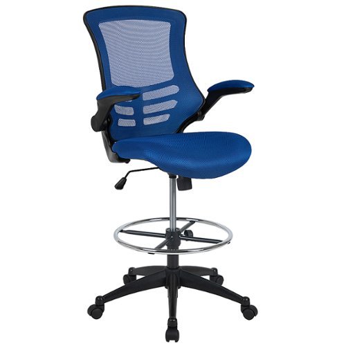 Flash Furniture - Kelista Contemporary Mesh Drafting Stool - Blue Mesh