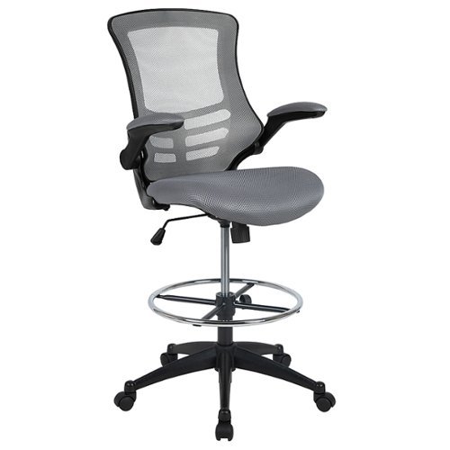 Flash Furniture - Kelista Contemporary Mesh Drafting Stool - Dark Gray Mesh