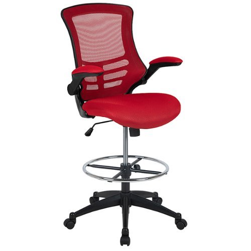 Flash Furniture - Kelista Contemporary Mesh Drafting Stool - Red Mesh