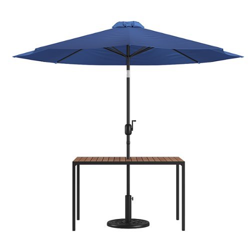 Flash Furniture - Lark Outdoor Rectangle Modern 3 Piece Patio Set - Navy