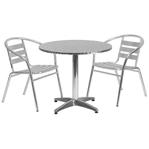 Flash Furniture - Lila Outdoor Round Contemporary 3 Piece Patio Set - Aluminum