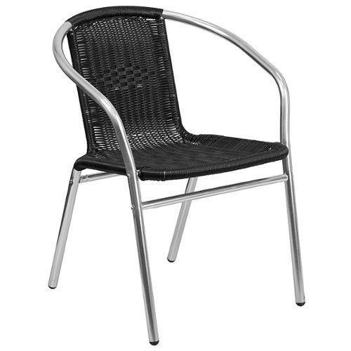 Flash Furniture - Lila Patio Chair - Aluminum and Black