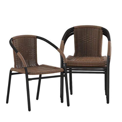 Flash Furniture - Lila Patio Chair (set of 4) - Medium Brown