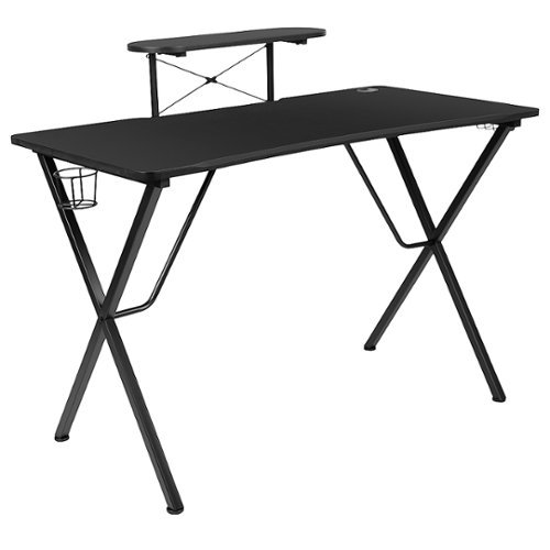 Flash Furniture - Mallot Rectangle Contemporary Laminate Gaming Desk - Black