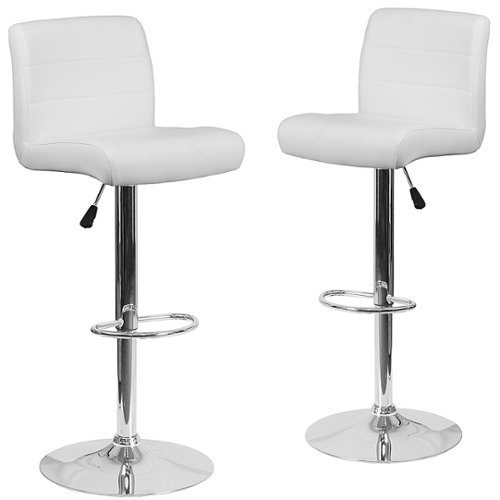 Flash Furniture - Marietta Contemporary Vinyl Barstool (set of 2) - White