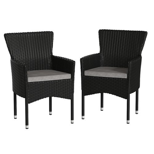 Flash Furniture - Maxim Patio Chair (set of 2) - Black/Gray