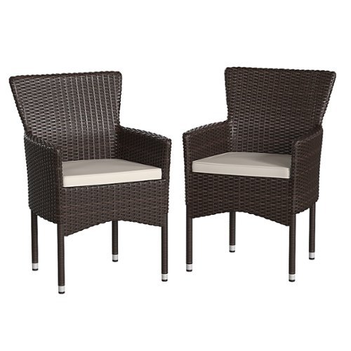 Flash Furniture - Maxim Patio Chair (set of 2) - Espresso/Cream