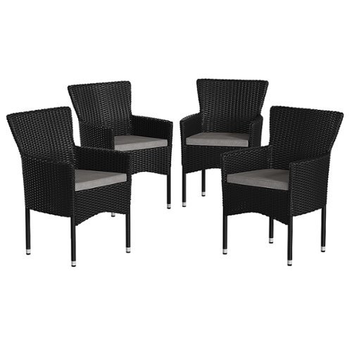 Flash Furniture - Maxim Patio Chair (set of 4) - Black/Gray