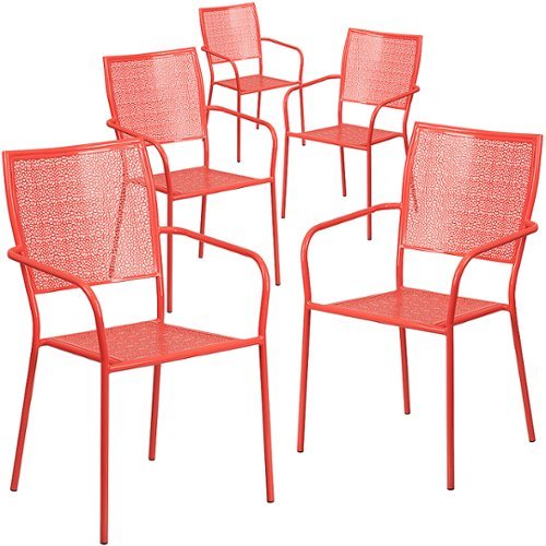 Flash Furniture - Oia Patio Chair (set of 5) - Coral