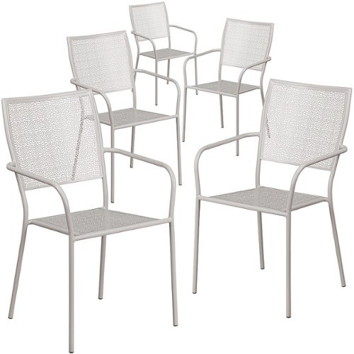 Flash Furniture - Oia Patio Chair (set of 5) - Light Gray