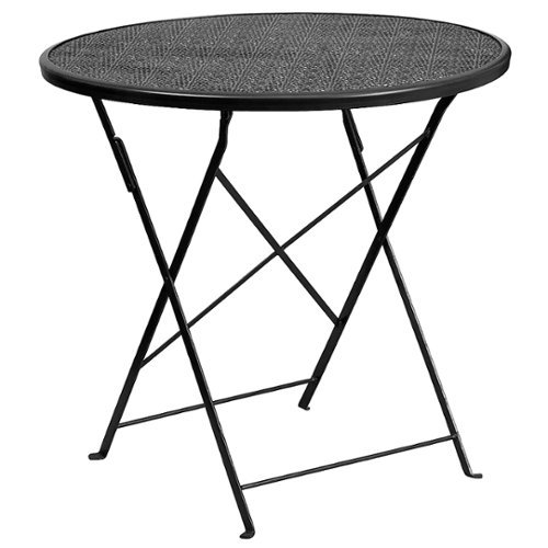 Flash Furniture - Oia Round Contemporary Patio Table - Black