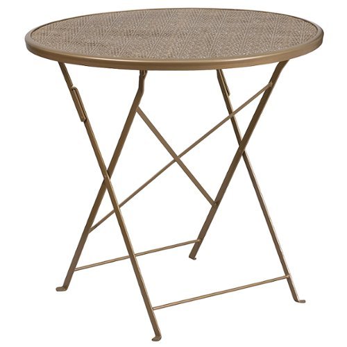 Flash Furniture - Oia Round Contemporary Patio Table - Gold