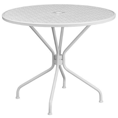 Flash Furniture - Oia Round Contemporary Patio Table - White