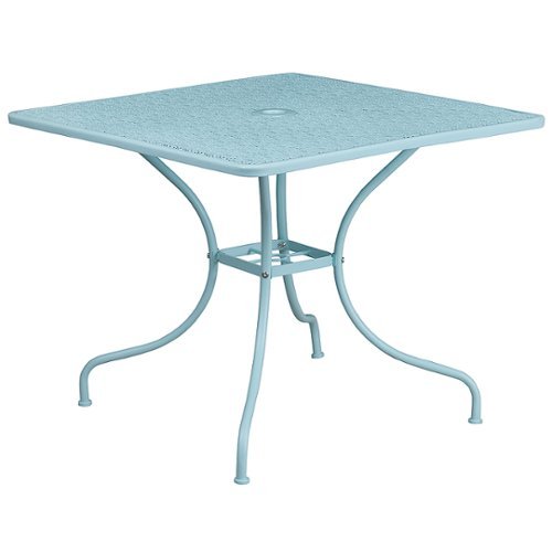 Flash Furniture - Oia Square Contemporary Patio Table - Sky Blue