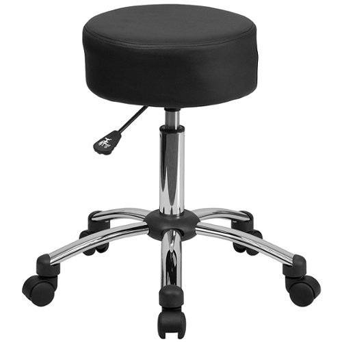 Flash Furniture - Rhonda Contemporary Leather/Faux Leather Stool - Black