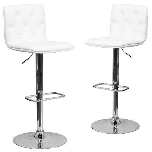 Flash Furniture - Sammie Contemporary Vinyl Barstool (set of 2) - White