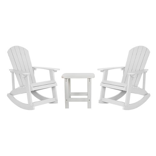 Flash Furniture - Savannah Outdoor Rectangle Cottage Resin 3 Piece Patio Set - White