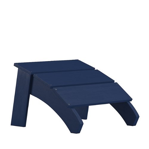 Flash Furniture - Sawyer Blue Indoor/Outdoor Poly Resin Adirondack Style Ottoman - Navy