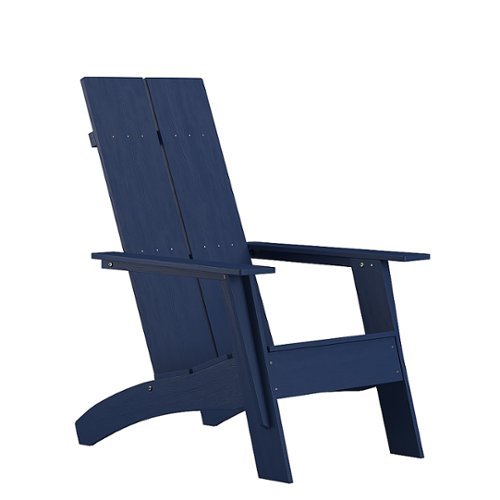 Flash Furniture - Sawyer Blue Modern Dual Slat Back Indoor/Outdoor Adirondack Style Patio Chair - Navy