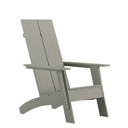 Flash Furniture - Sawyer Modern Dual Slat Back Indoor/Outdoor Adirondack Style Patio Chair - Gray