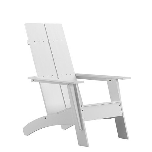 Flash Furniture - Sawyer Modern Dual Slat Back Indoor/Outdoor Adirondack Style Patio Chair - White