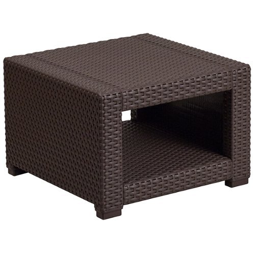 Flash Furniture - Seneca Contemporary Patio End Table - Chocolate Brown