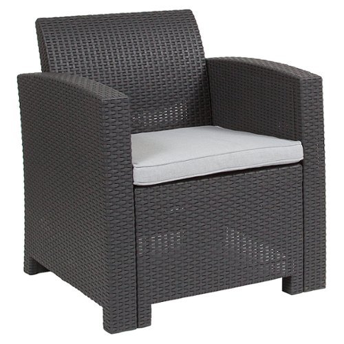 Flash Furniture - Seneca Patio Lounge Chair - Dark Gray