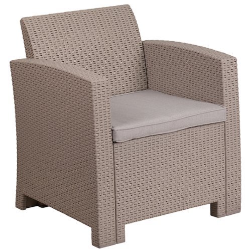 Flash Furniture - Seneca Patio Lounge Chair - Light Gray