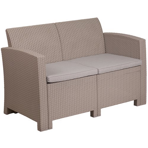 Flash Furniture - Seneca Patio Lounge Loveseat - Light Gray