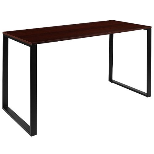 Flash Furniture - Tiverton Collection Rectangle Industrial Laminate Office Desk - Mahogany