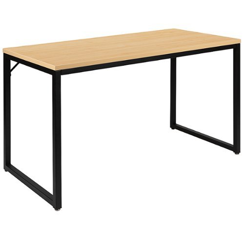 Flash Furniture - Tiverton Collection Rectangle Industrial Laminate Office Desk - Maple Top/Black Frame