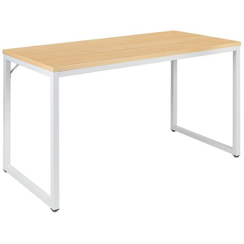 Flash Furniture - Tiverton Collection Rectangle Industrial Laminate Office Desk - Maple Top/White Frame