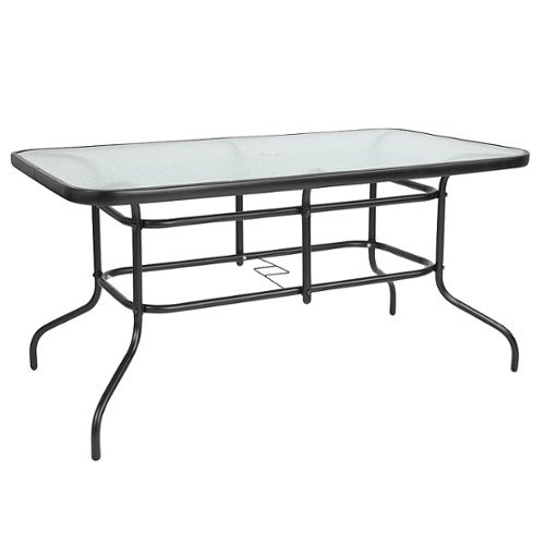 Flash Furniture - Tory Contemporary Patio Table - Clear Top/Black Frame