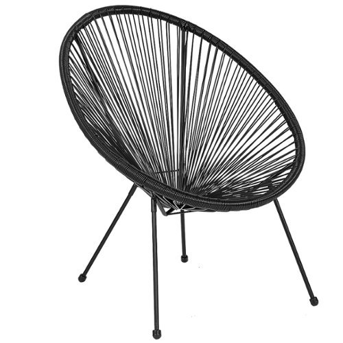 Flash Furniture - Valencia Oval Comfort Take Ten Contemporary Bungee Bungee Chair - Black