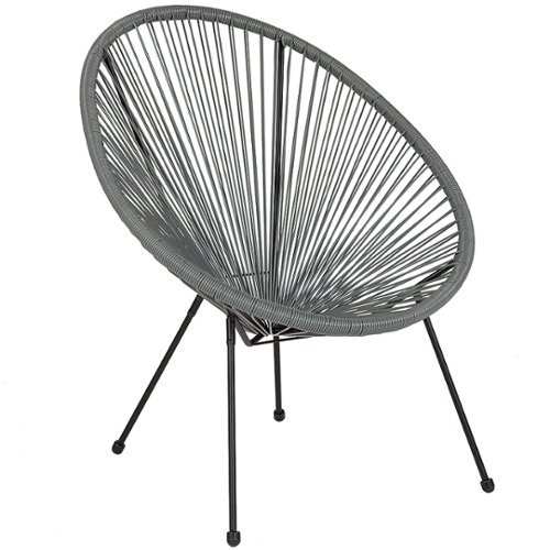 Flash Furniture - Valencia Oval Comfort Take Ten Contemporary Bungee Bungee Chair - Grey