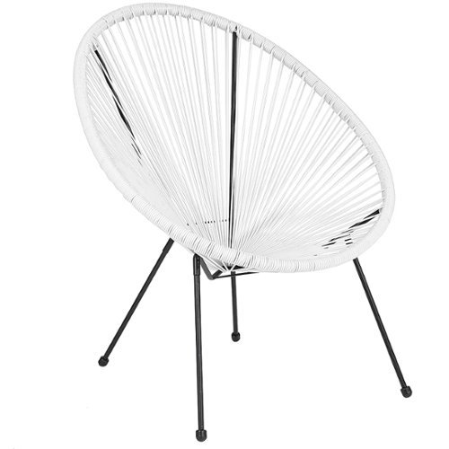 Flash Furniture - Valencia Oval Comfort Take Ten Contemporary Bungee Bungee Chair - White