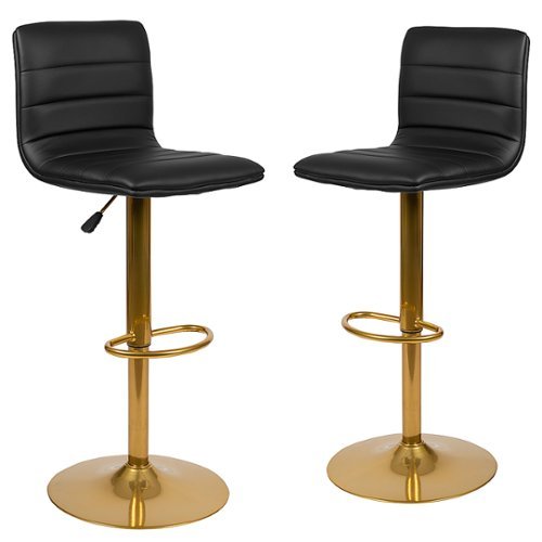 Flash Furniture - Vincent Contemporary Vinyl Barstool (set of 2) - Black