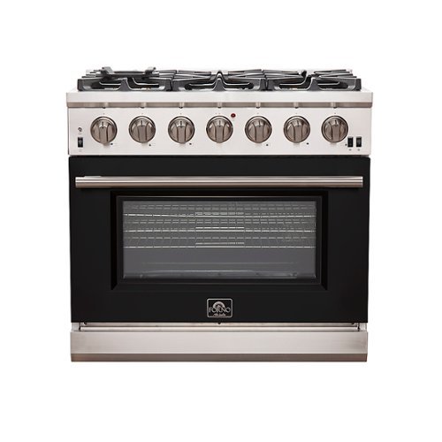 Forno Appliances - Capriasca 5.36 Cu. Ft. Freestanding Gas Range with Convection Oven - Black Door - Black