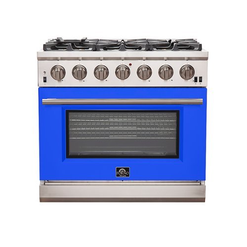 Forno Appliances - Capriasca 5.36 Cu. Ft. Freestanding Gas Range with Convection Oven - Blue Door - Blue