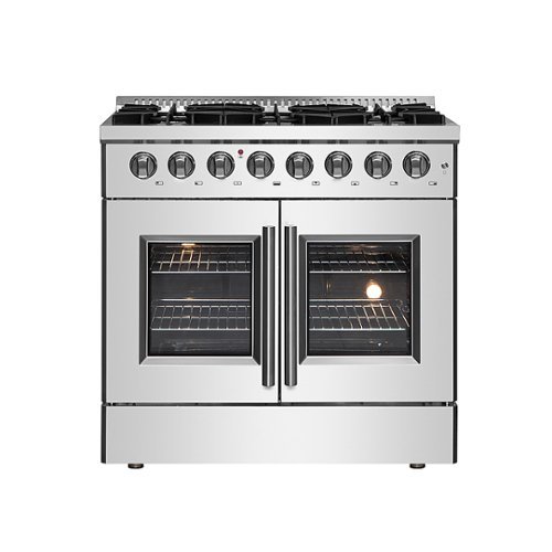 Forno Appliances - Galiano 5.36 Cu. Ft. Freestanding Dual Fuel Range with French Doors and Convection Oven - Stainless Steel