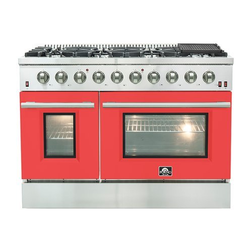 Forno Appliances - Galiano 6.58 Cu. Ft. Freestanding Gas Range with Convection Oven - Red Door - Red