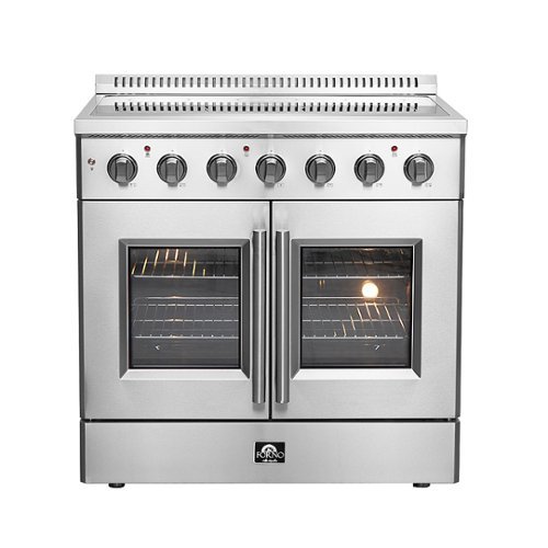 Forno Appliances - Galiano Alta Qualita 5.36 Cu. Ft. Freestanding Electric Range with French Doors and True Convection Oven - Stainless Steel