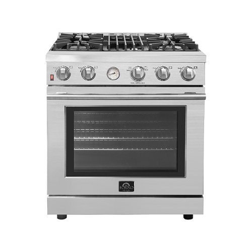 Forno Appliances - Livorno Alta Qualita 4.62-cu ft Freestanding Single Oven LP Conversion Convection Range - Silver