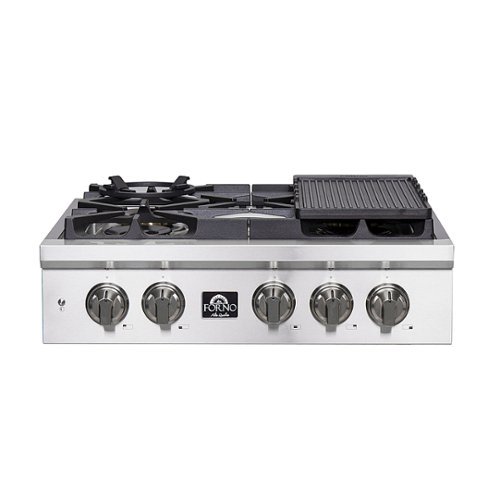 Forno Appliances - Spezia 30" Built-In Gas Cooktop with 5 Sealed Brass Burners and LP Conversion Kit - Stainless Steel