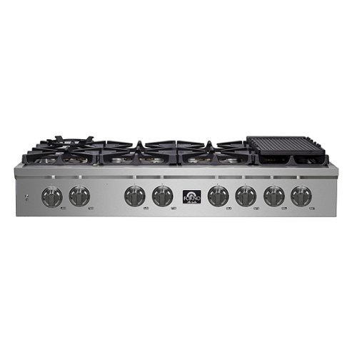 Forno Appliances - Spezia 48" Built-In Gas Cooktop with 8 Sealed Brass Burners and LP Conversion Kit - Stainless Steel