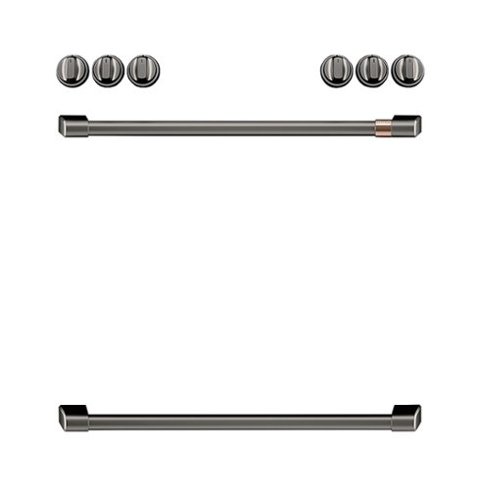 Front Control Electric Knobs and Handles for Café Electric Ranges - Brushed Black